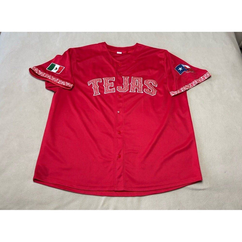 Texas Rangers Tejas Mexican Heritage Night Promo Jersey Size XL Red Giveaway #23